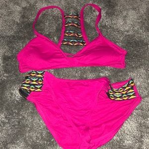 LUCKY BRAND fuchisia bikini set